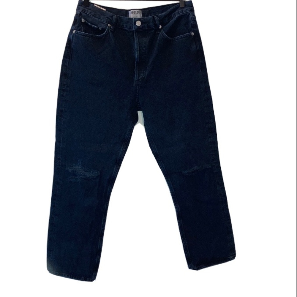 AGOLDE Riley high rise straight leg button fly dark wash jeans size 31